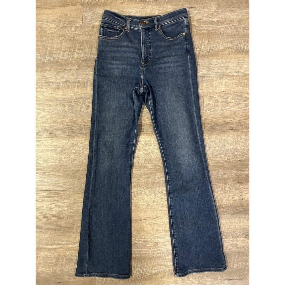 Express Jeans Womens 4R High Rise Bootcut Dark Wash Stretch Denim Blue Pants